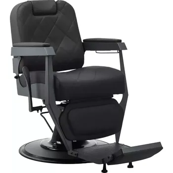 Kadeřnické křeslo Barber křeslo BRUNO - černé s grafitovým rámem