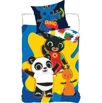 Povlečení Setino Bavlněné povlečení zajíček Bing modré 90 x 140, 40 x 55 cm zipový uzávěr