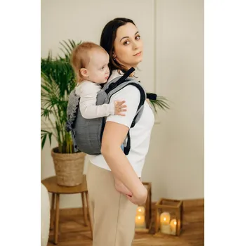 LennyLamb Lenny Buckle Onbuhimo PRO, (100% bavlna) - LITTLE HERRINGBONE OMBRE GREY