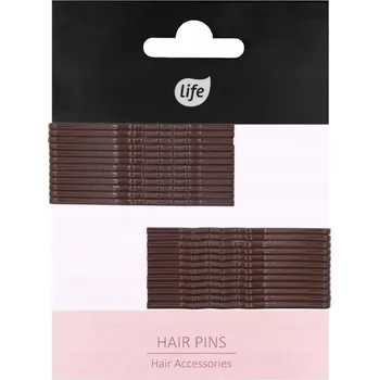Life Hnědé sponky do vlasů, 24 kusů