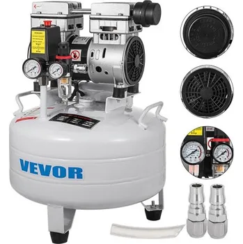 Kompresor Vertikální vzduchový kompresor , 6,6 galonů, ultra tichý bezolejový kompresor, 30l nádrž, tichý vzduchový kompresor, 850 W bezolejový kompresor, nízká hlučnost