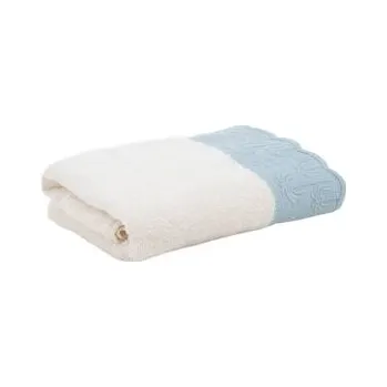 Sprchový závěs Ręcznik | MOELI | z ozdobną niebieską bordiurą | 50x90cm | 737022