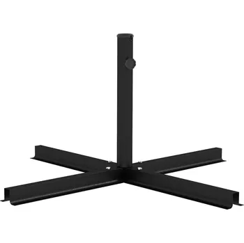 Stínicí technika Stojan na slunečník Outsunny 4 kg křížový stojan na konzolový slunečník Ø38 až 48 mm, robustní držák slunečníku v černé barvě 100 x 100 x 75 cm |