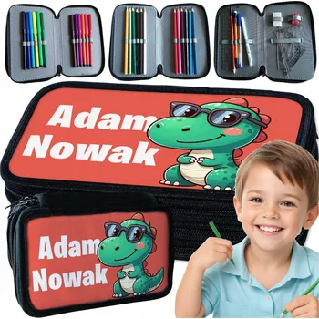 Penál ŠKOLNÍ PENÁL S VYBAVENÍM DO ŠKOLY ZVÍŘATA KOČKA PEJSCI DINOSAURUS