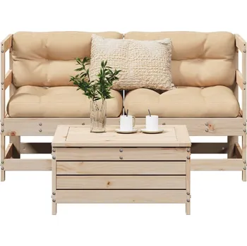 Zahradní lavice zahrada-XL 3dílná zahradní sedací souprava masivní borové dřevo 3250752