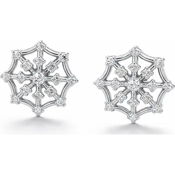 Náušnice Zlaté náušnice pecky s motivem sněhové vločky a zirkony