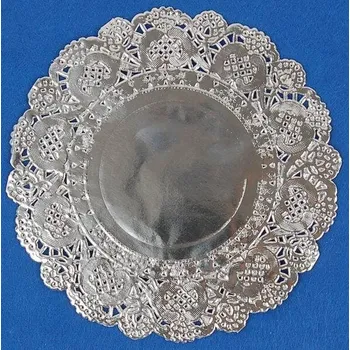 Papírový ubrousek FANDY Papírové ubrousky krajka 11 cm stříbrné