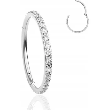 Piercing PIERCING Titanový kroužek Clicker s ZIRKONY 1,2/6