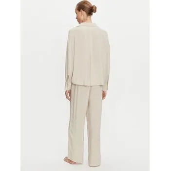 Dámské pyžamo Calvin Klein Underwear Pyžamo 000QS7426E Béžová Relaxed Fit XL