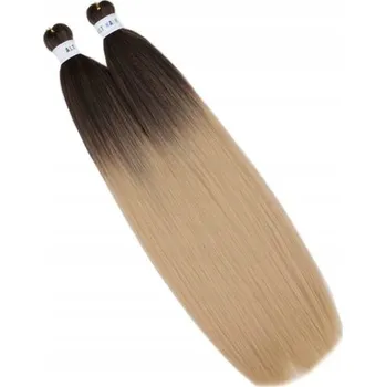 Příčesek Syntetické vlasy Kanekalon na copánky 2 culíky 70 cm PŘEDPŘIPRAVENÉ Ombre