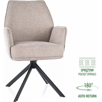 Křeslo Otočné jídelní křeslo Hugo Brego světle béžové/černé