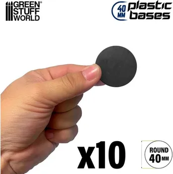 Příslušenství k deskovým hrám Green Stuff World Kulaté podstavce Plastic Bases - Round 40mm BLACK (Green Stuff World)