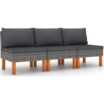 Zahradní pohovka Středové pohovky 3 ks polyratan a masivní eukalyptové dřevo - 8720286208182