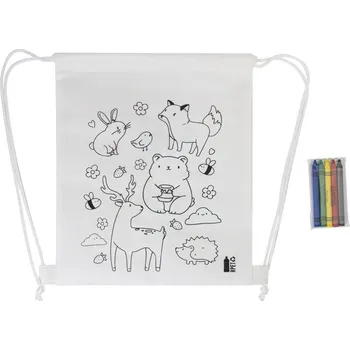 Školní sáček Zocolo Sáček na šňůrky RPET na vybarvování, zvířata Digitální tisk - Tisk jmen (Full Color, 220 x 40mm) Full Color 30 Vrchní část