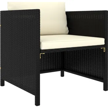 Zahradní nábytek Zahradní pohovka s poduškami černá polyratan - 8720286166796