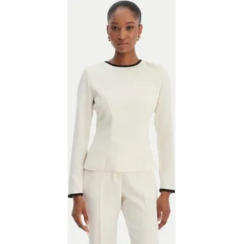 Dámská halenka Marella Halenka Scacco 2613111013 Écru Slim Fit 38