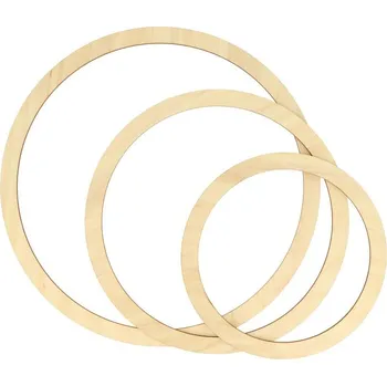 kreativní sada Natana sada dřevěných obručí 3 kusy