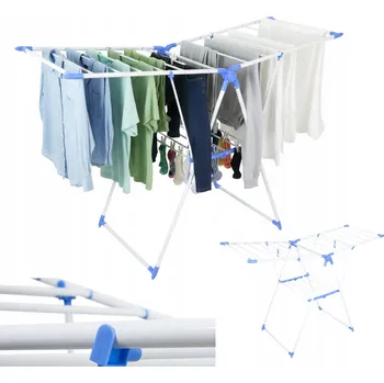 Sušák na prádlo SUŠÁK NA PRÁDLO SKLÁDACÍ STOJANOVÝ VELKÝ PEVNÝ MODRÝ