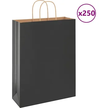 Papírové tašky 250 ks s uchy černé 32x12x42 cm - 8721158515926