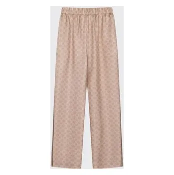 MARI PRETI Kalhoty z materiálu MONOGRAM M Béžová Regular Fit L