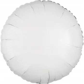 Balónek Fóliový balónek Kulatý Bílý 43 cm Narozeniny Metalická bílá