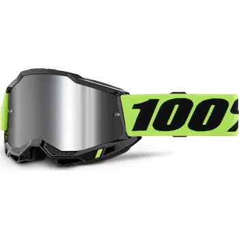 Motocyklové brýle ACCURI 2 neon Žluté - stříbrné plexi