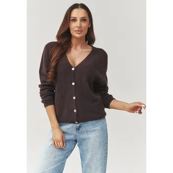 Dámská móda Svetr na zapínání model 223259 Makadamia universal