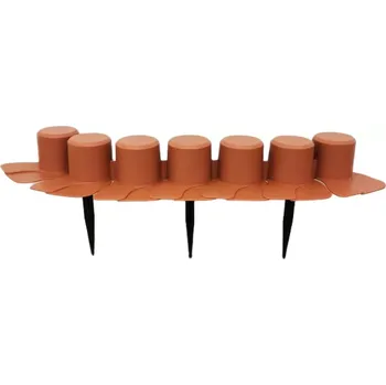 Zahradní obrubník Hnědý plastový zahradní obrubník GC70 - 405 x 6 cm