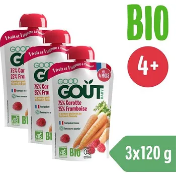 Good Gout BIO Mrkev s malinami 3× 120 g