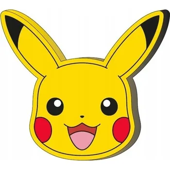 Polštář POLŠTÁŘ tvarovaný plyšový POKEMON Pikachu SAMETOVÝ