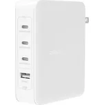 Belkin 140W 4-portová USB-C Power Delivery GaN PPS nástěnná nabíječka + UK, EU, US adaptéry, bílá