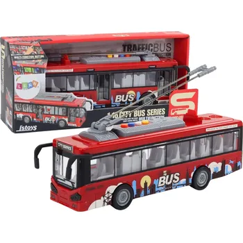 autíčko MĚSTSKÝ AUTOBUS TROLEJBUS KLOUBOVÝ 1:16 S POHONEM SVĚTLA ZVUKY