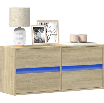 Televizní stolek Nástěnná TV skříňka s LED osvětlením dub sonoma 100x31x45 cm - 8721102968594