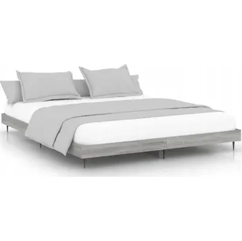 Postel Rám postele šedý dub sonoma 203 x 203 x 20 cm s kovovými nohami
