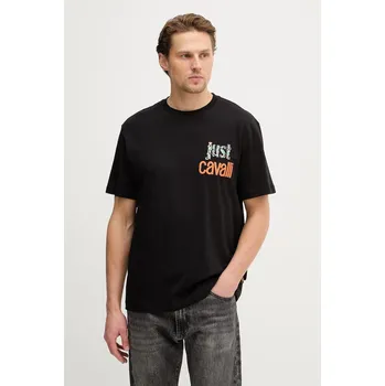 Pánské tričko Bavlněné tričko Just Cavalli 80OAHT14.CJ500 černá 99X, vel. XL