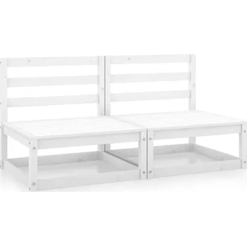 Zahradní sestava Zahradní středové pohovky 2 ks bílé masivní borové dřevo - 8720286354995