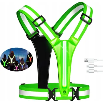 LED Reflexní Vesta Nastavitelná, USB dobíjecí, Vodotěsná, Svítící