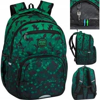 Školní batoh Vícekomorový Školní batoh CoolPack černý, zelený 26 l