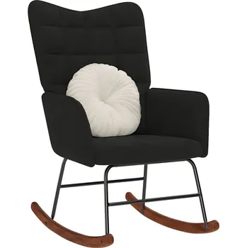 Křeslo Houpací křeslo černé samet - 8721158362636