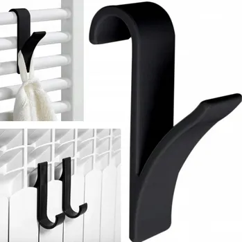 Věšák VĚŠÁK NA RADIÁTOR 2 KS HÁČEK NA RUČNÍKY ČERNÝ