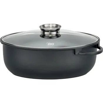 Hrnec Elo 80038 Pekáč se skleněnou poklicí a aroma úchytem Alucast 38 x 25 cm, černá