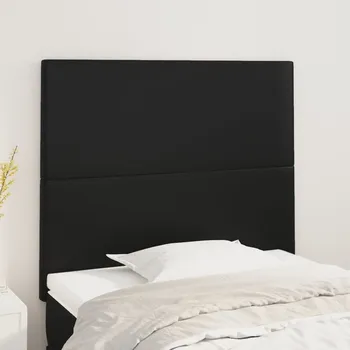 Čelo postele 2 ks černé 80 x 5 x 78/88 cm umělá kůže - 8720287239888