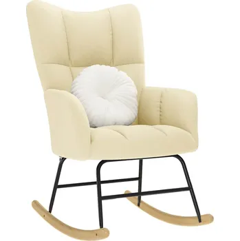 Křeslo Houpací křeslo krémové textil - 8721158362216