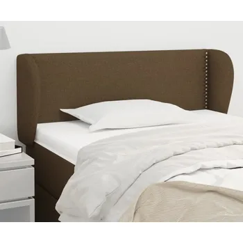 Čelo postele typu ušák tmavě hnědé 103x23x78/88 cm textil - 8720287248613