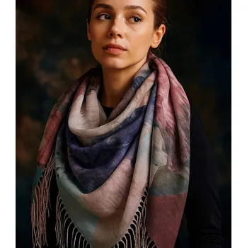 Šátek Agrafka šátek s květinami – polyester