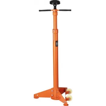 Hever Podpěrný stojan pro zvedák, nosnost 3/4 tuny, zdvih od 38,4 do 75,4 palce, otočná rukojeť s ložiskem, samosvorný závitový šroub, dvě kola, podpěra součástí vozidla