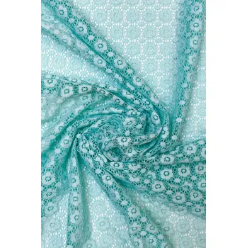 Krajka elastická mintová malé květy