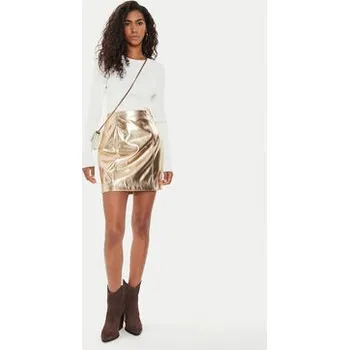 Dámská sukně Guess Sukně z imitace kůže W4YD71 WGAP0 Zlatá Regular Fit S