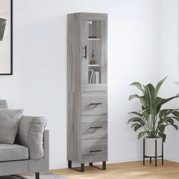 Příborník a kredenc zahrada-XL Skříň highboard šedá sonoma 34,5 x 34 x 180 cm kompozitní dřevo 3199263
