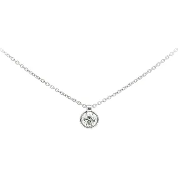 Přívěsek Náhrdelník z bílého zlata s diamantem v hladké obrubě